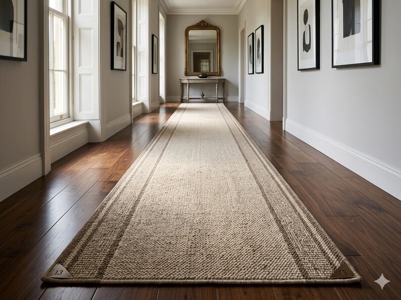 Hand-Woven Indigo & Cream Geometric Area Rug – Artisanal Bohemian-Luxe Floor Art – Exclusive Statement Piece for Modern Interiors