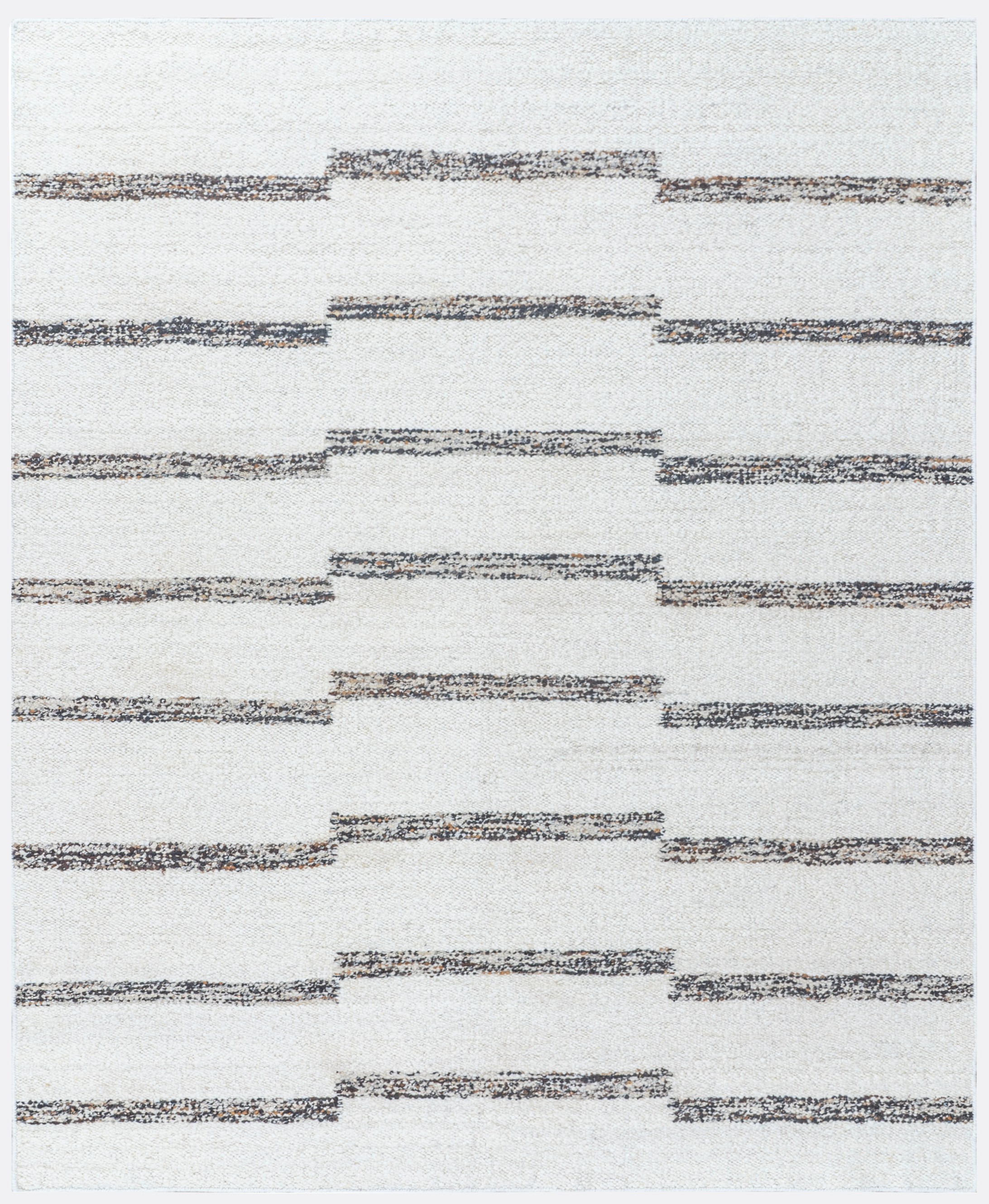 Ivory Linear Pattern Handwoven Area Rug