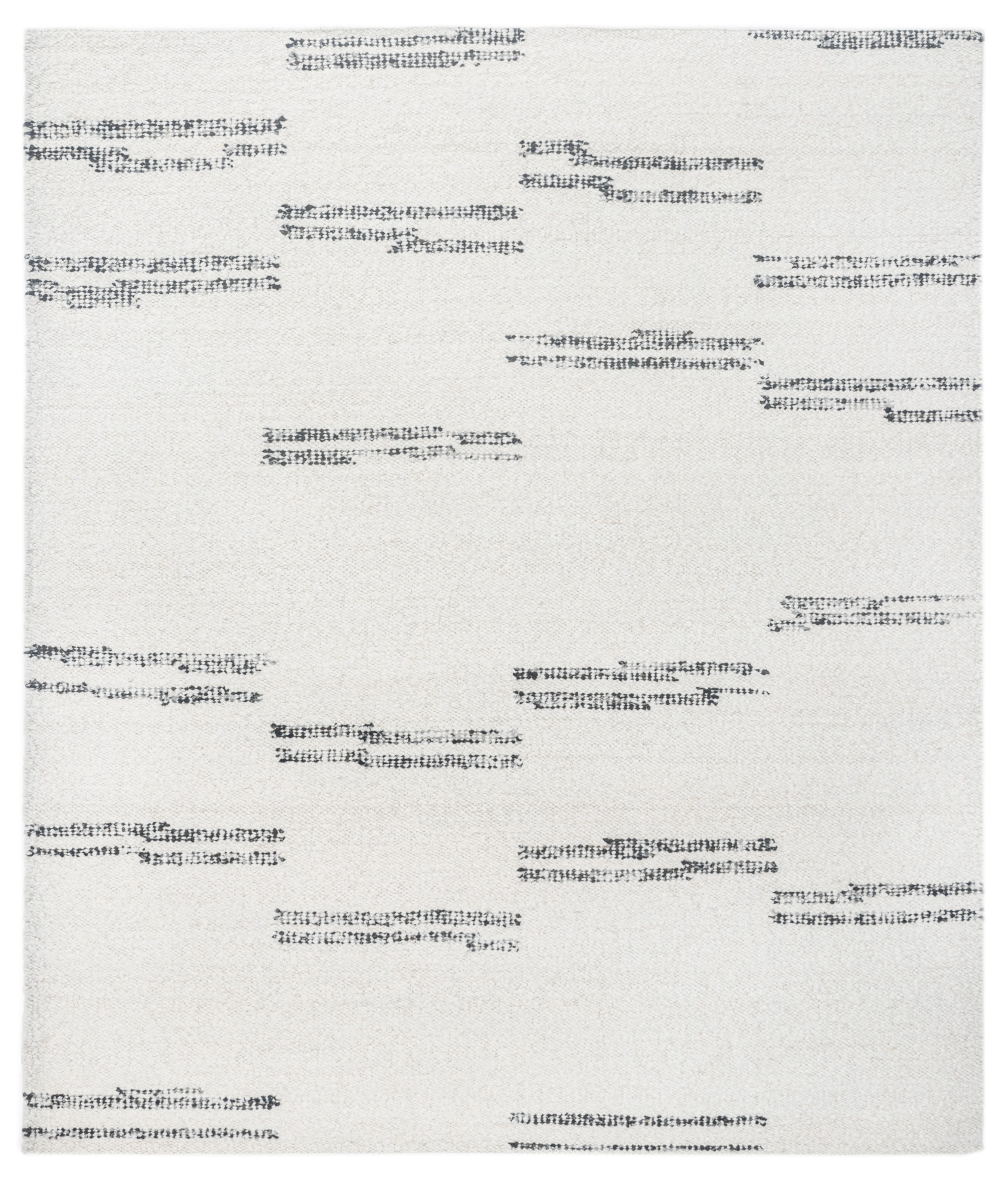 Handwoven Ivory & Charcoal Dash Wool Carpet
