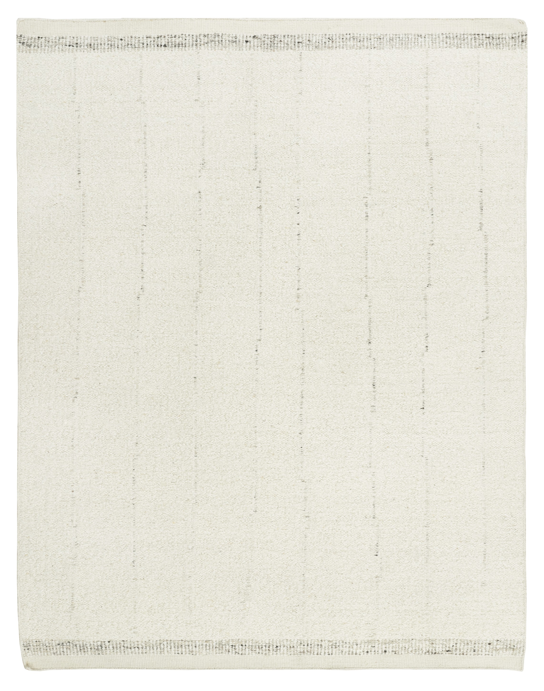 Handwoven Ivory & Soft Grey Border Wool Carpet